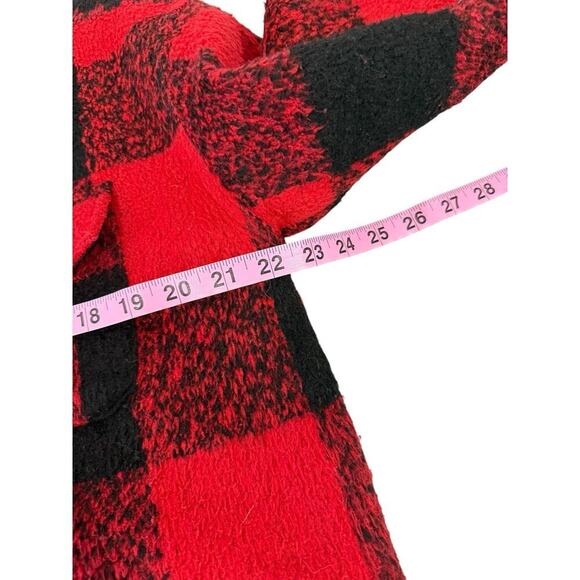 Tuckernuck Pomander Place Wool Blend Red Buffalo Plaid Jacket Shacket Womens S - Picture 10 of 11